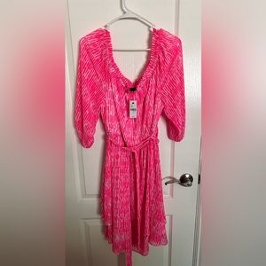 Pink & White Midi Lane Bryant Dress
